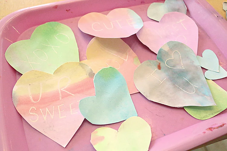 watercolor heart art and craft