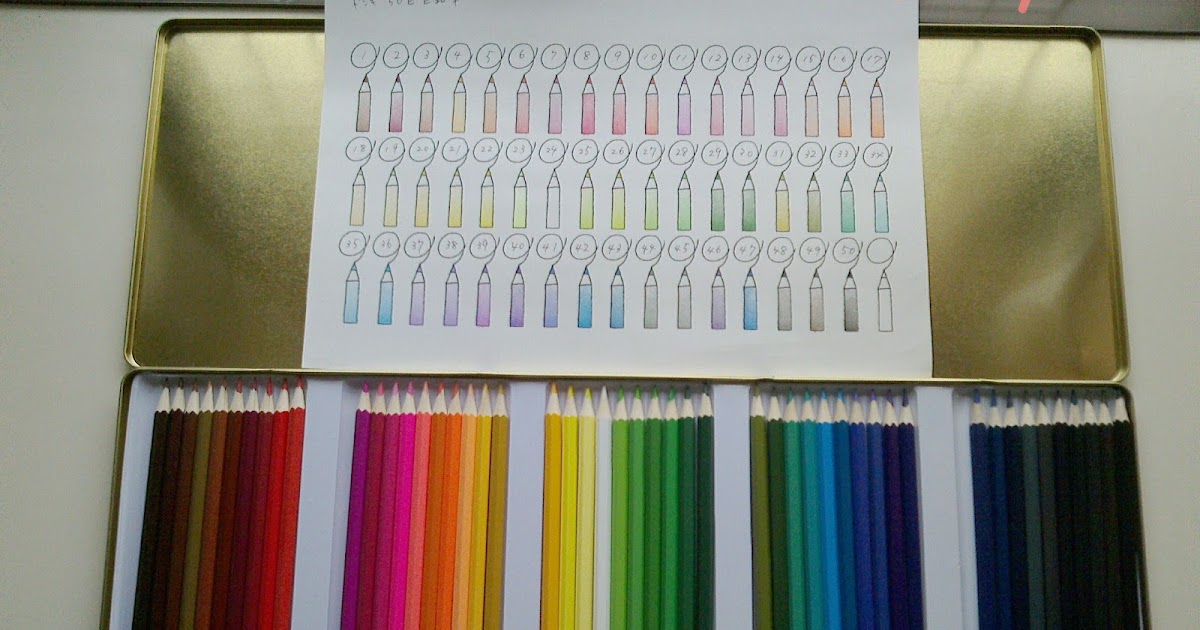 ドンキの50色色鉛筆 色見本を作りました もっと塗りたい 大人の塗り絵ブログ