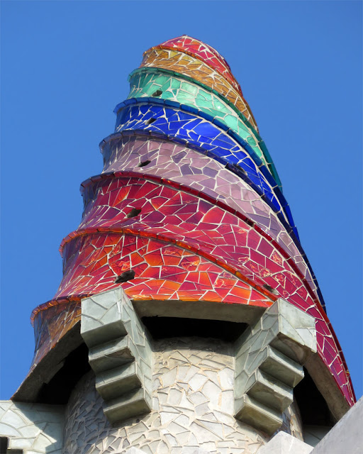 Detail of a chimney, Palau G�ell by Antoni Gaud�, Carrer Nou de la Rambla, El Raval, Barcelona