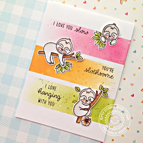 Sunny Studio Stamps: Silly Sloths Fabulous Flamingos Fancy Frames Dies Friendship Cards by Mona Toth and Franci Vignoli