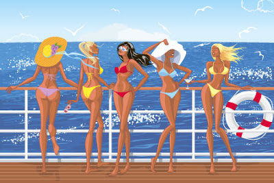 Bikini girls vector