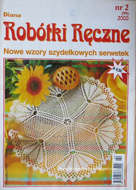 Serwetka w róże, filet - darmowy schemat szydełkowy