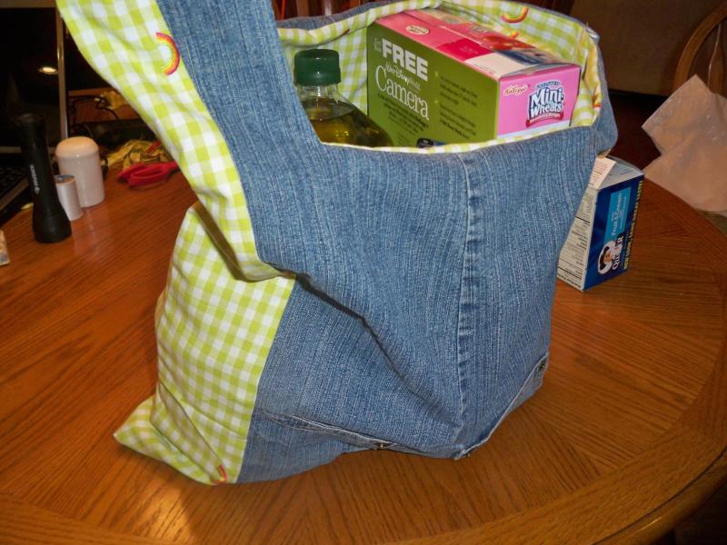 Reversible Grocery Bag From Jeans