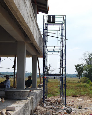 Steel Scaffold with Steel Planks in Buriram Village