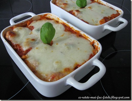 Gnocchi cu piept de pui şi mozzarella - gratinam la cuptor