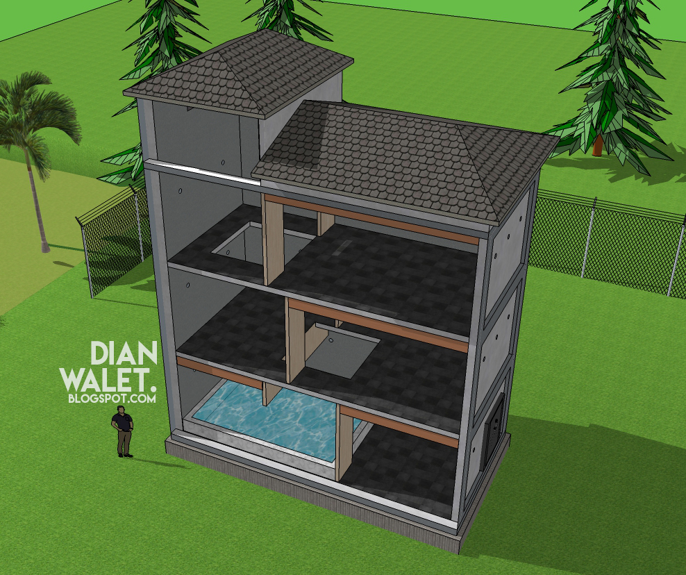 Desain Gedung Walet (RBW) 4X8 Simpel dan Sesuai Standar 