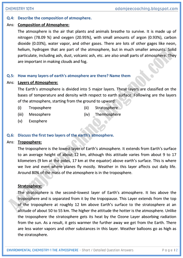 environmental-chemistry-1-the-atmosphere-short-and-detailed-question-answers-chemistry-10th
