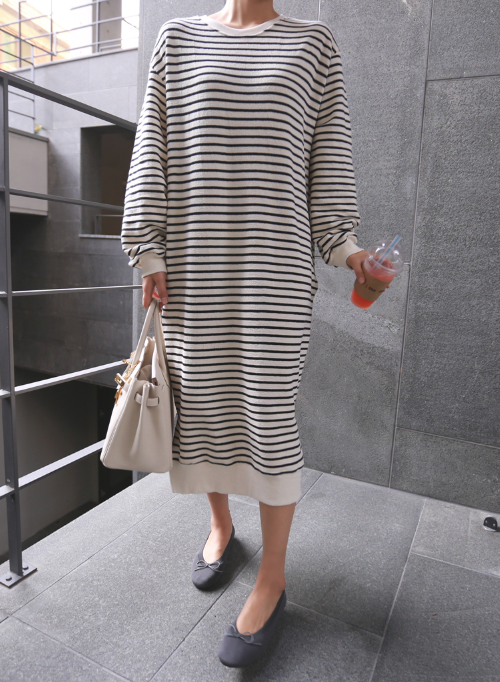 Striped Loose Fit T-Shirt Dress