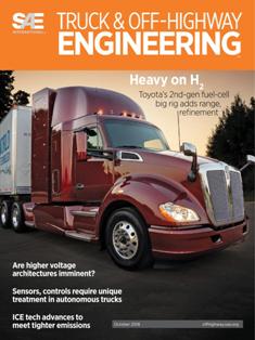 Truck & Off-Highway Engineering 2018-05 - October 2018 | ISSN 1528-9702 | TRUE PDF | Bimestrale | Professionisti | Edilizia | Tecnologia | Commercio
Off-Highway Engineering is SAE's flagship commercial vehicle magazine.
Over 19,000 BPA audited subscribers.
Published bimonthly, this publication features special sections on powertrain & energy, electronics, hydraulics, materials, testing & simulation, truck & bus engineering, and special product spotlights.
While the diesel engine has undergone an extreme evolution over the past decade, Off-Highway Engineering continue to make great strides in continuing to make cleaner engines via technological solutions such as advanced combustion, aftertreatment systems, and hybridization.
