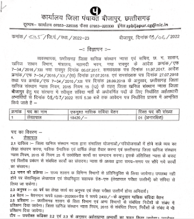 CG JILA PANCHAYAT ACCOUNTANT VACANCY 2022 | छत्तीसगढ़ के जिला पंचायत में अकाउंटेंट की वेकेंसी