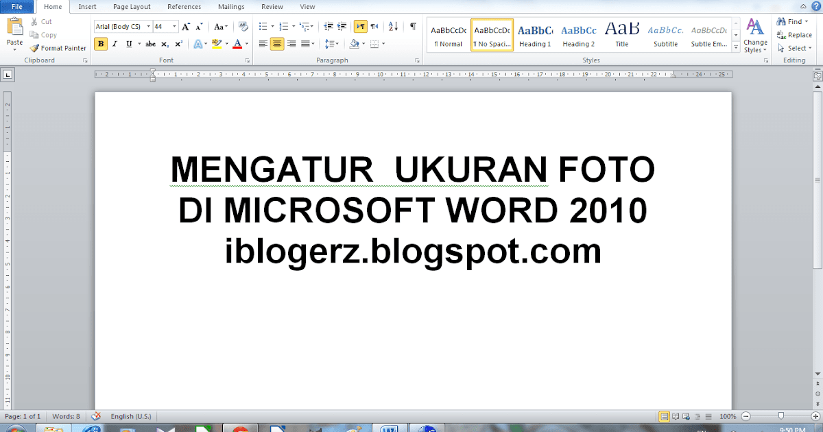 Mengubah ukuran foto menjadi 3x4 di microsoft word 2010