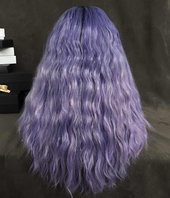 Lavender Dawn | Lavender Purple Long Loose Wave Synthetic Lace Front Wig
