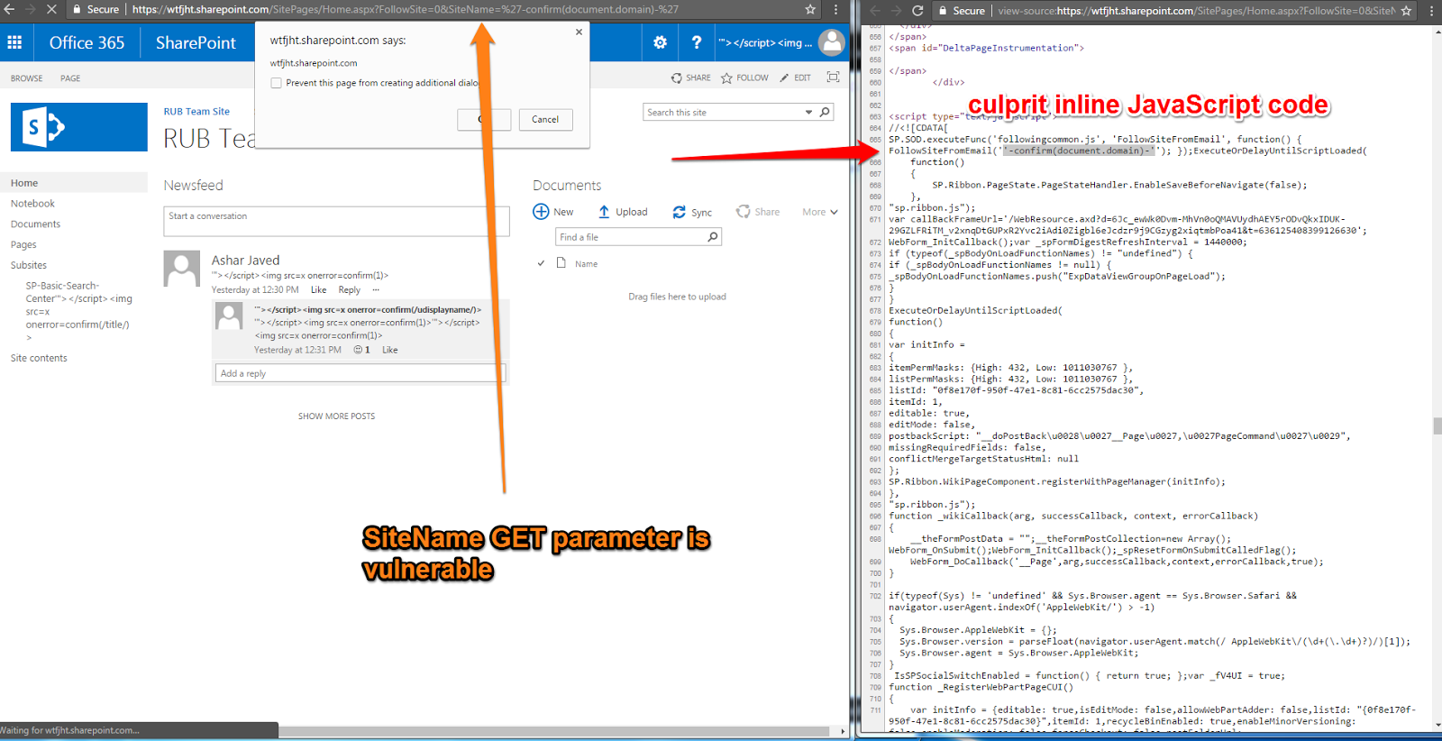 A quick PoC of this XSS on one of the test bed I had