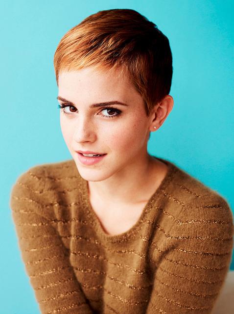 emma watson hair up. emma watson short hair ugly.