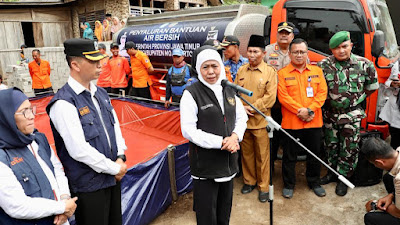 Gubernur Khofifah Turun Langsung Atasi Kekeringan di Kecamatan Ngoro Kabupaten Mojokerto