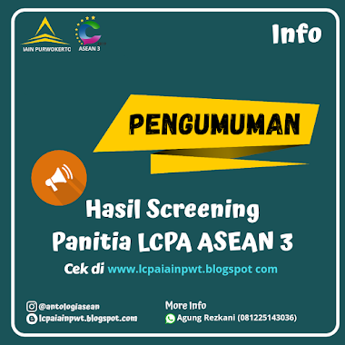 Pengumuman lolos seleksi panitia LCPA 3