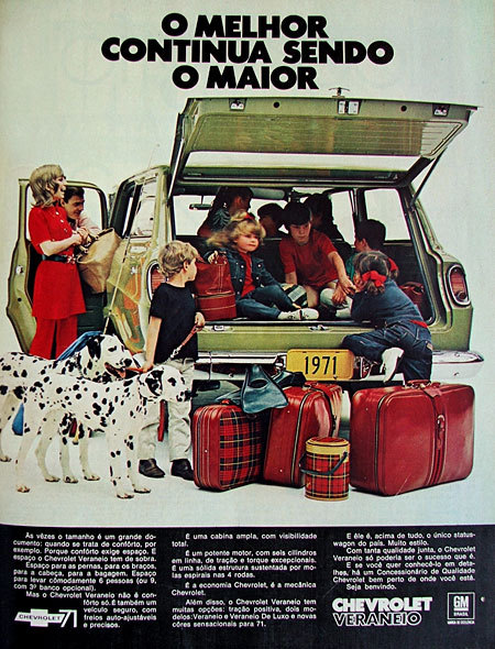 Propaganda antiga da Chevrolet promovendo a Veraneio em 1970