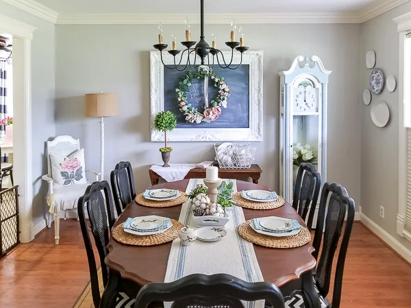 dining room filled with chalk painted furniture