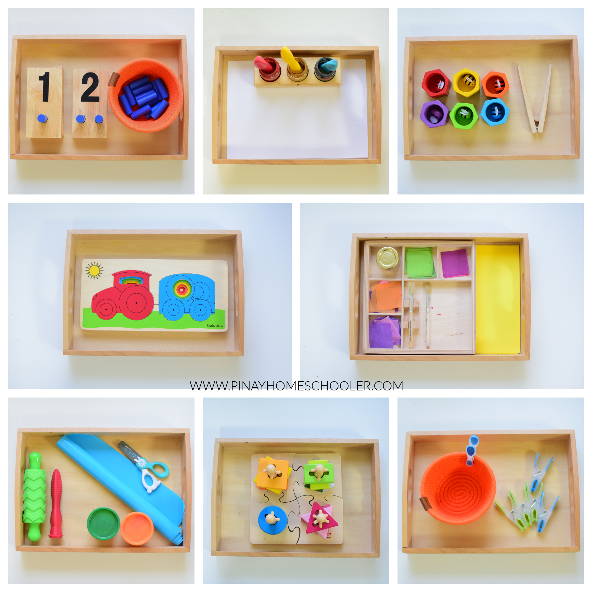 Montessori Trays at 30 Months