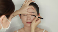 Asian Hooded Eyelids Makeup - Apply liquid eyeliner on the lashline.