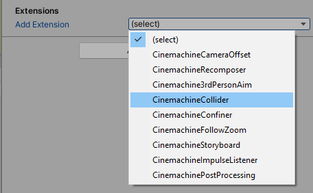 Adding Cinemachine Collider