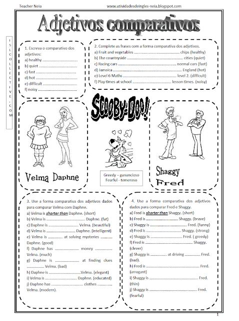 Atividades de inglês 7° e 8° ano do ensino fundamental