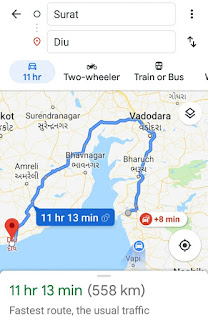 Surat to diu route by road