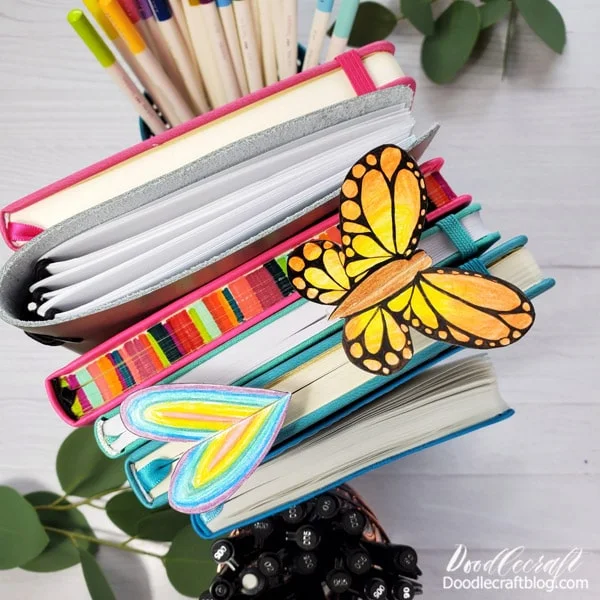 Learn how to make a folded butterfly, heart or flower bookmark using a few simple supplies.