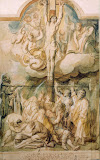 The Crucifixion by Jacob Jordaens - Religious Drawings from Hermitage Museum