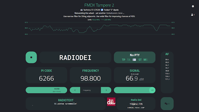 FMDX Webserverin käyttöliittymä