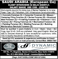 Job  Vacancies In European Company - Saudi Arabia
