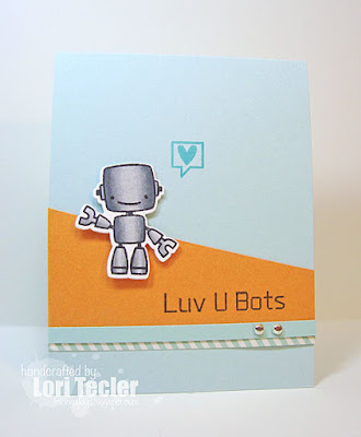 Luv U Bots card-designed by Lori Tecler/Inking Aloud-stamps and dies from Paper Smooches