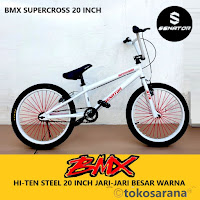 Sepeda BMX Senator Supercross 20 Inch x 2.125 Inch Hi-Ten Steel V-Brake Jari-Jari Besar Warna 8 Tahun-Remaja-Dewasa