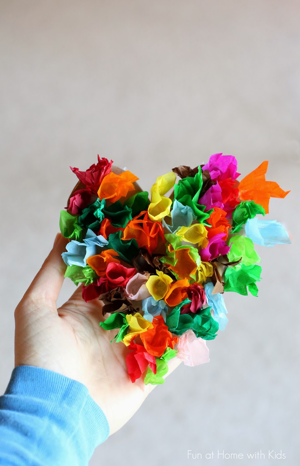 Beautiful Valentine's Day Tissue Paper Heart Craft - Crafting A