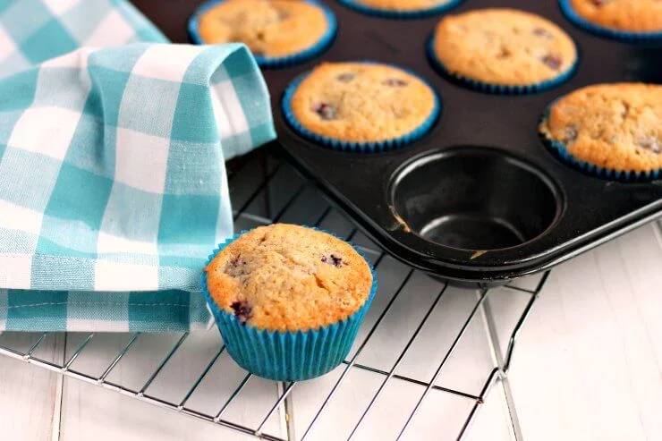 Blackberry & Raspberry Muffins in baking tin