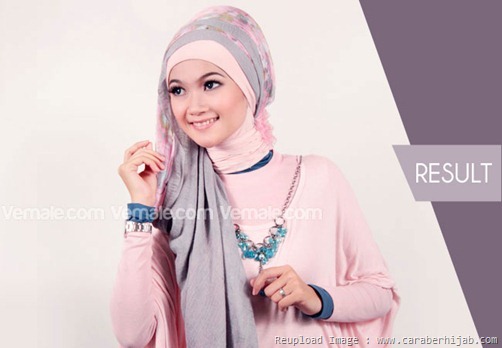 Kreasi Hijab Pashmina Kombinasi model Polos dan Motif (7)