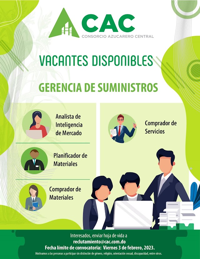 Oportunidad de empleos en el Consorcio Azucarero Central (CAC).