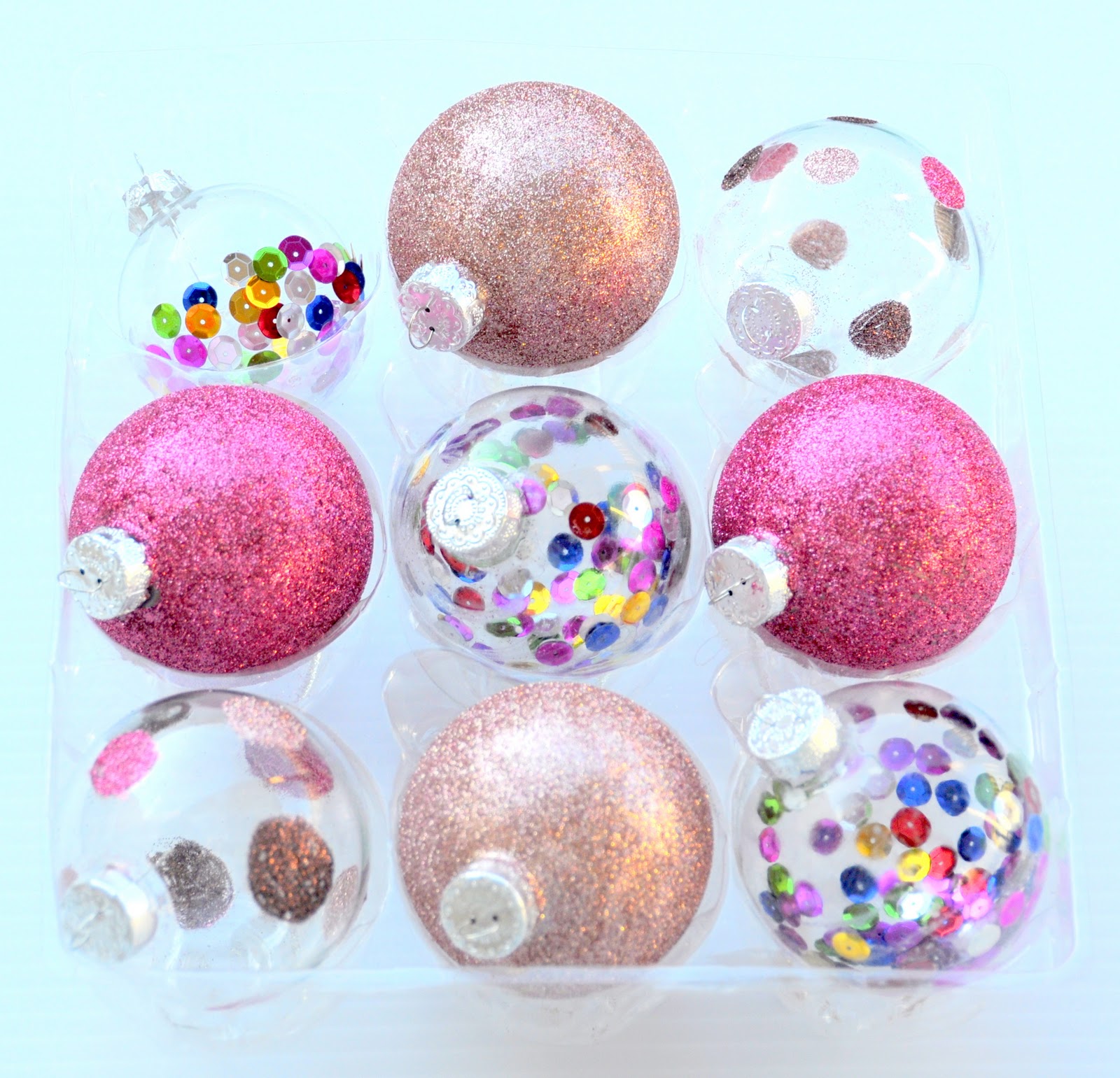 deliciously organized diy  glitter  sequin ornaments  