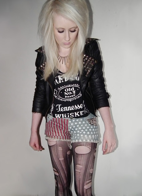 Sammi Jackson DIY studded american flag shorts