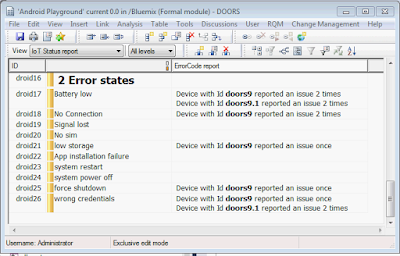 Example report in DOORS9