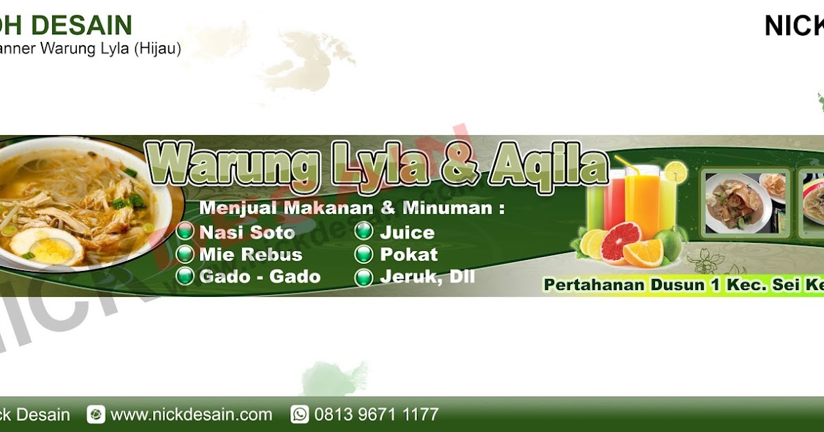 Contoh Desain  banner Spanduk Warung Lyla Hijau 