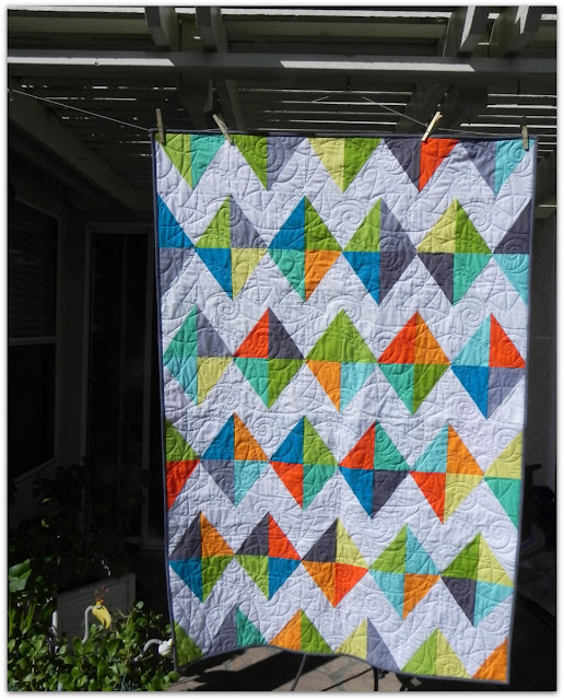 Janice Elaine Sews Kites Patchwork quilt.