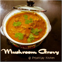 Mushroom Gravy - Mushroom Masala - Kalan Kuzhambu
