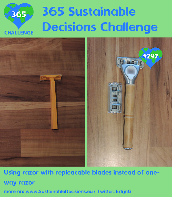 #297 - Using razor with replaceable blades instead of one-way razor, reducing plastic waste, reducing waste, sustainability, sustainable living, climate action