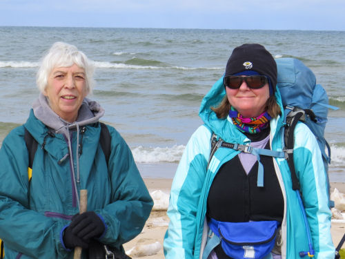 winter hike at Ludington State Park