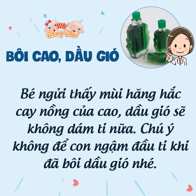 Boi cao, dau gio de cai sua cho be