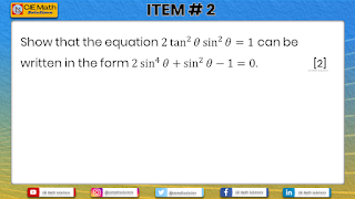 trigonometry, trigonometric identities, proving trigonometric identities, as level exam, pure mathematics 1, exam preparation, revisions, proving identities, convert trigonometric equations, show that, 9709