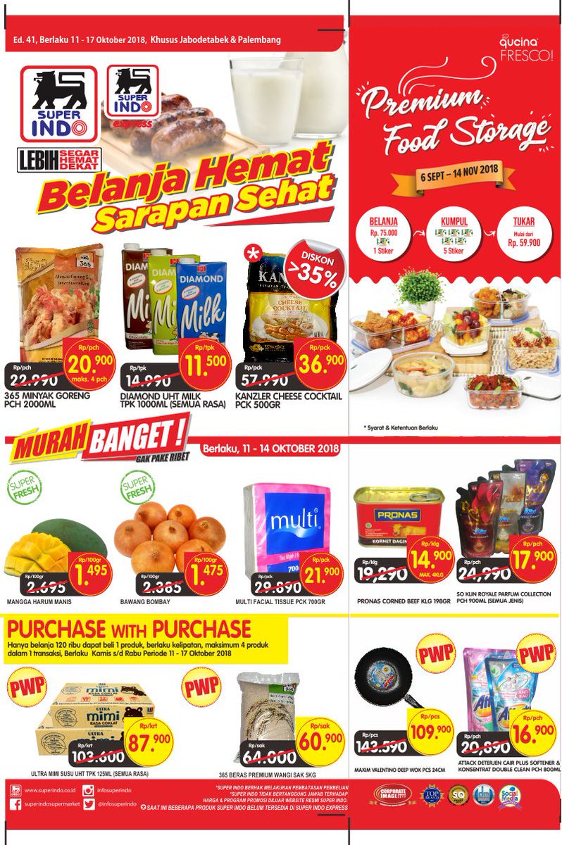 Superindo - Promo Belanja Hemat Sarapan Sehat Periode 11 - 17 Okt 2018