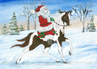 Equine Christmas Holiday Postcard