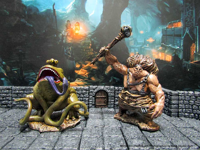 Wizkids's Unpainted Miniatures: Hill Giant and Froghemoth